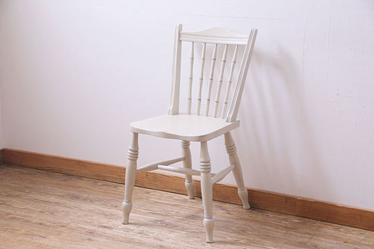 イギリスアンティーク　椅子　白