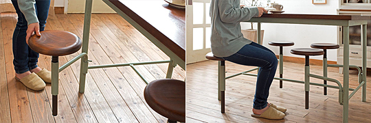 ペイント　木製店舗什器　テーブル